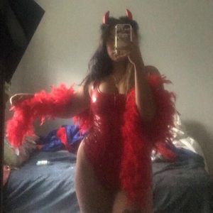 Red latex bodysuit. Used once